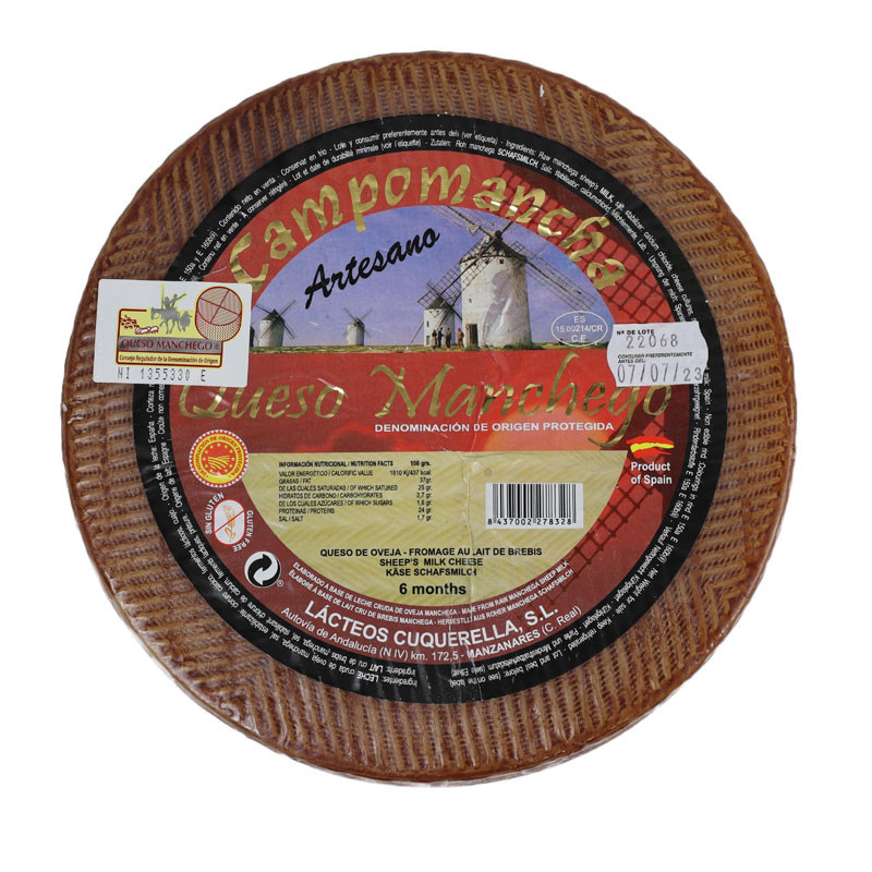 Semi Cured Manchego Cheese, D.O.P.  3kg - Price per KG