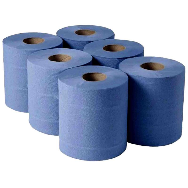 Blue Centrefeed Roll Towels HEAVY DUTY 120m 2-Ply 6 Pack