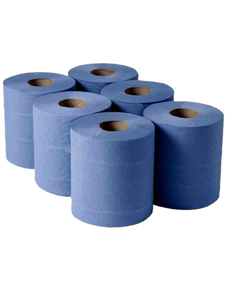 Blue Centrefeed Roll Towels HEAVY DUTY 120m 2-Ply 6 Pack